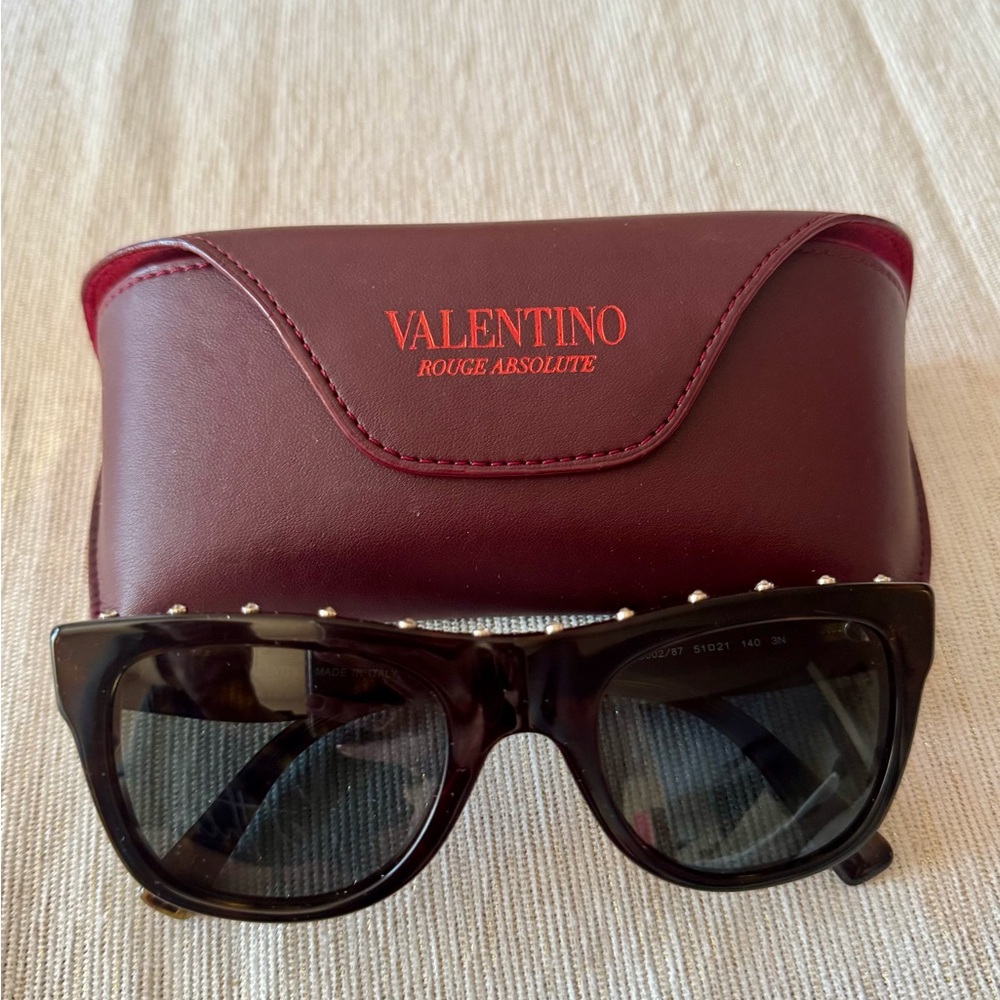 Valentino Garavani Black Sunglasses with Stud Accents
